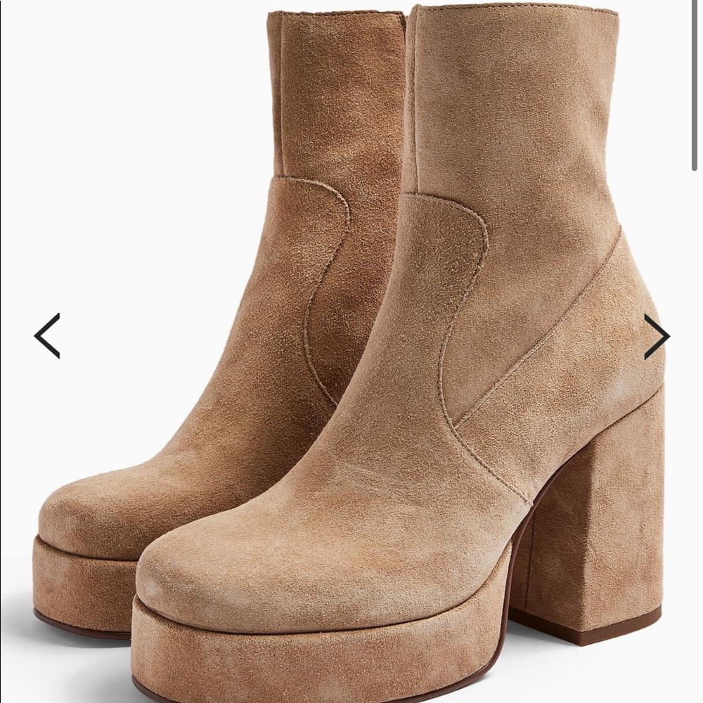 ISO Hogan Leather Sand Platform Boots